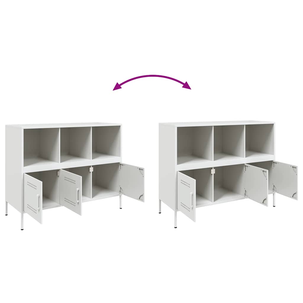 Sideboard White 100.5 x 39 x 79 cm Steel