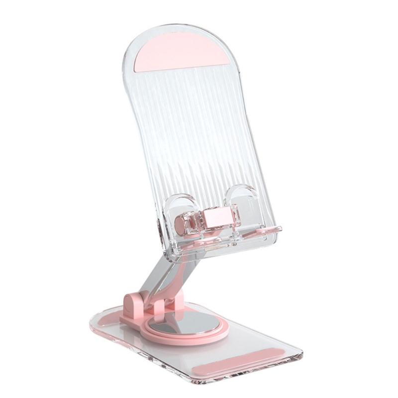 360 Degree Rotating Cellphone Holder Universal for Phone Tablet Table Support Stand Clear Acrylic Folding Holder Stand