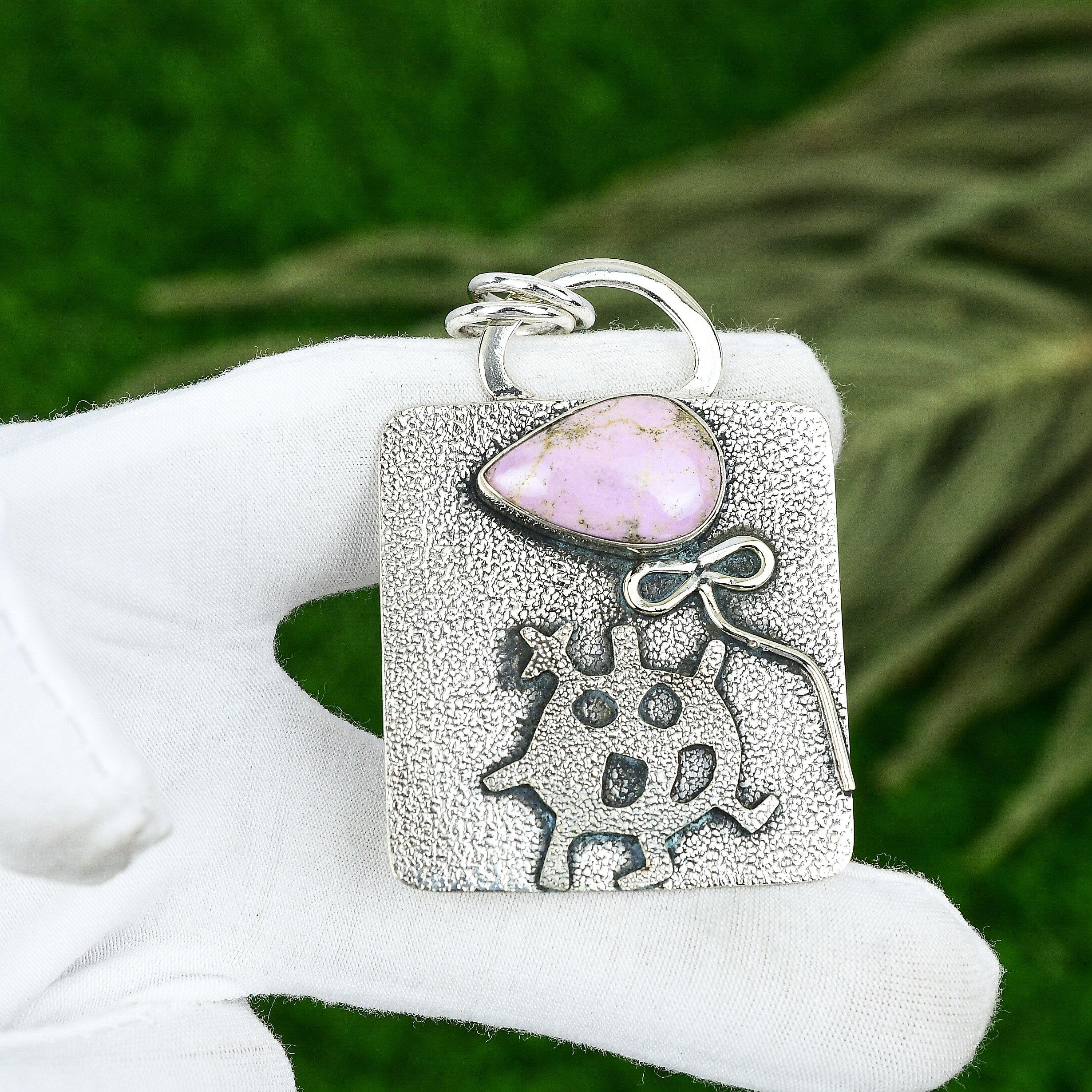 Friendship Day Deal Phosphorite Gemstone Handcrafted Pendant 925 Sterling Silver