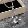 Vintage Stainless Steel Men's Viking Battle Axe Necklace Punk Style Pendant