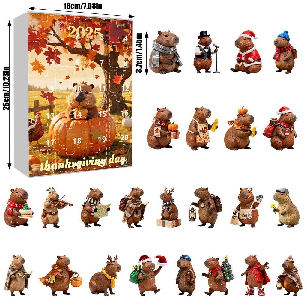 Christmas Marmot Themed Flat Pendant Calendar With Acrylic Components For Festive Decoration