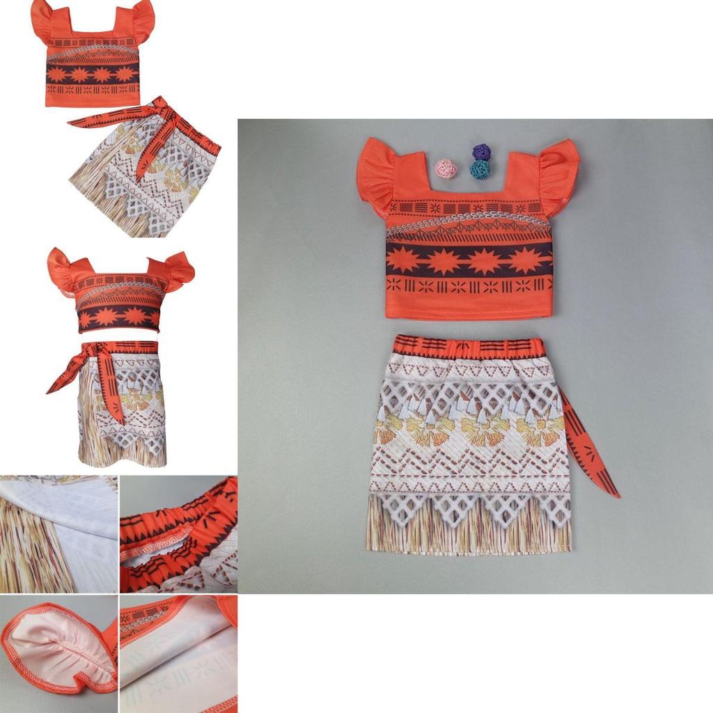 Rozkošný kostým havajské princezny Moany pro malé holčičky, dvoudílný outfit pro cosplay zábavu