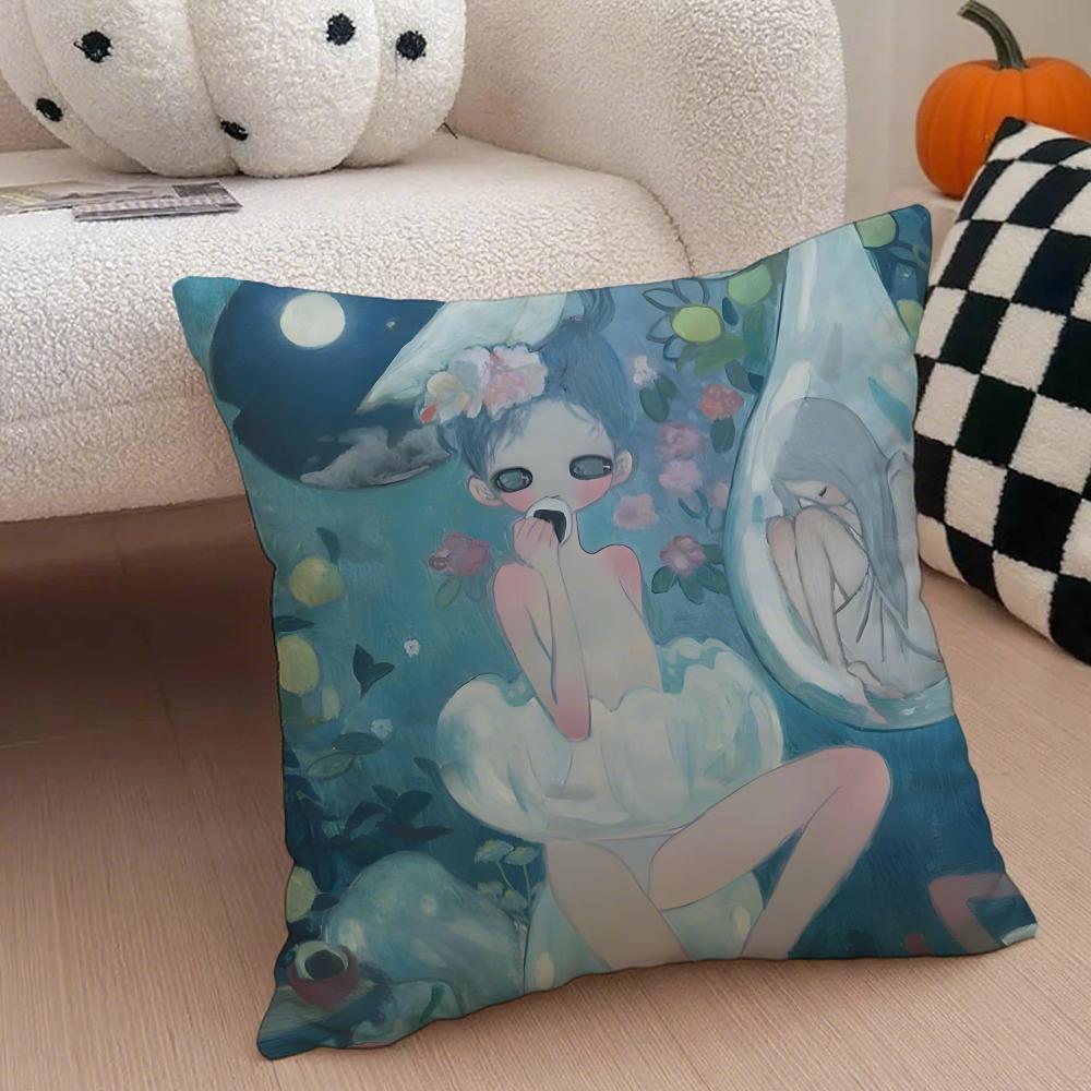 Aya Takano art avantgarde Cushion Cover Throw Pillow Cover Hidden Button Durable Polyester Chair Cushion