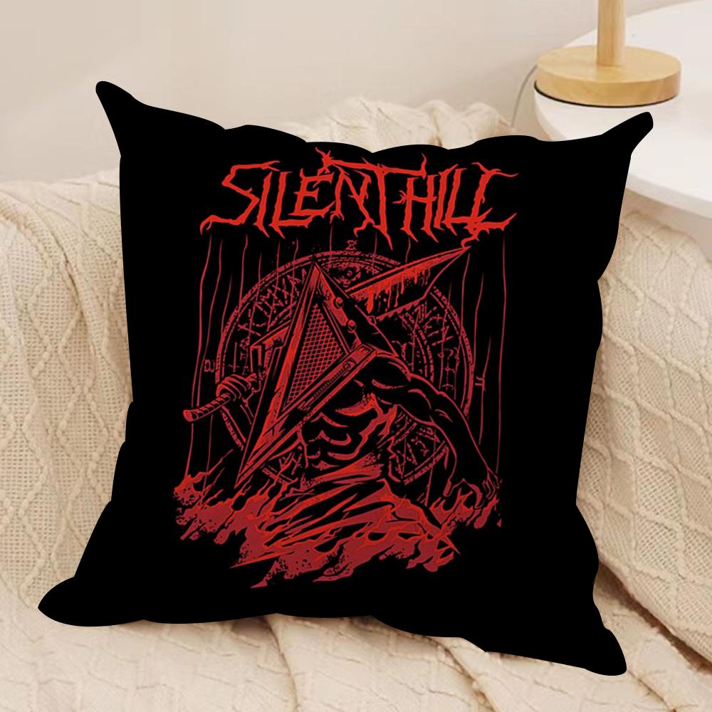 SSilent HHill Anime Cushion Cover Soft Plush Fabric DoubleSided Printed Sofa Cushion Cover for All Seasons Home Decor Gift