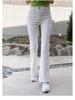 Women's White High-Waisted Micro-Flare Jeans - 2025 Spring Slimming Versatile Horseshoe Pants