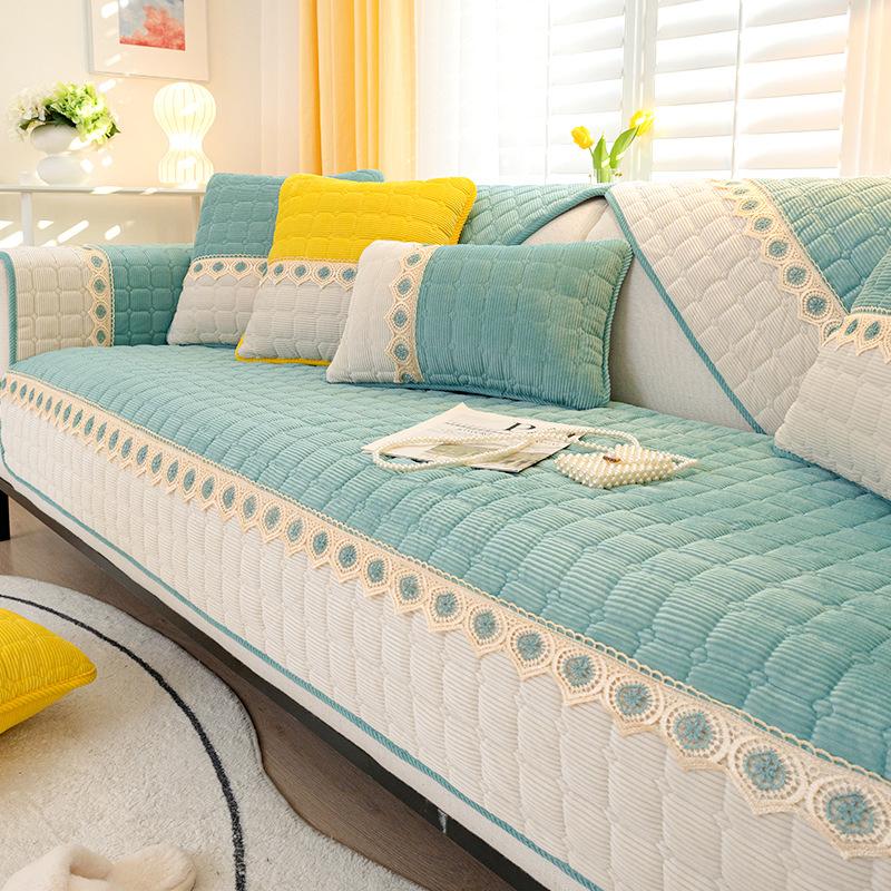 

Вельветовая подушка для дивана, всесезонная универсальная подушка для сиденья, нескользящий универсальный чехол для дивана, зима, новый чехол 90*90cm