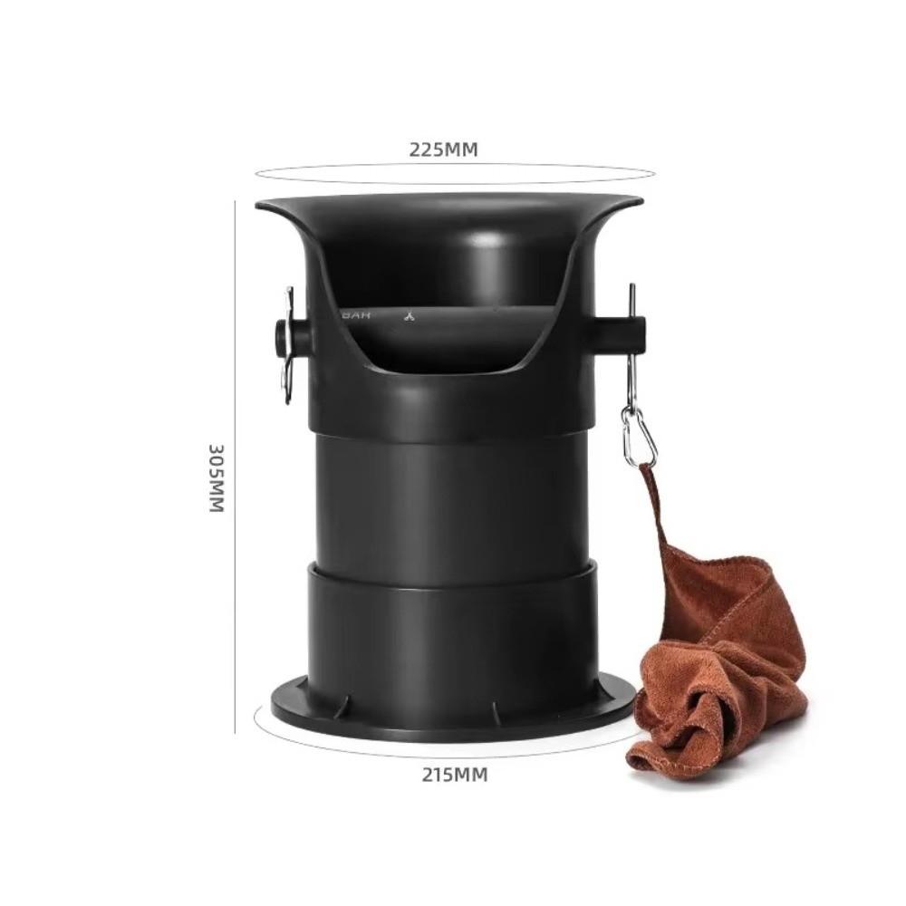 Anti Slip Powder Coffee Knock Box Beveled Residue Floor-mounted Dump Bin Bucket With Cleaning Cloth 30 x 23 cm