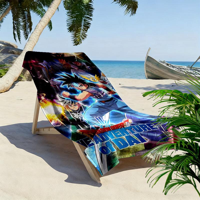 Dragon Quest Print Beach Towel, Large Soft Quick Dry Towel for Beach Camping Swimming