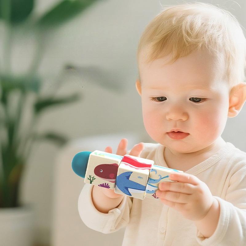 1PC 3D Wooden Rotating Puzzle for Toddlers, Enhancing Grasping Skills, Educational Toy for Children