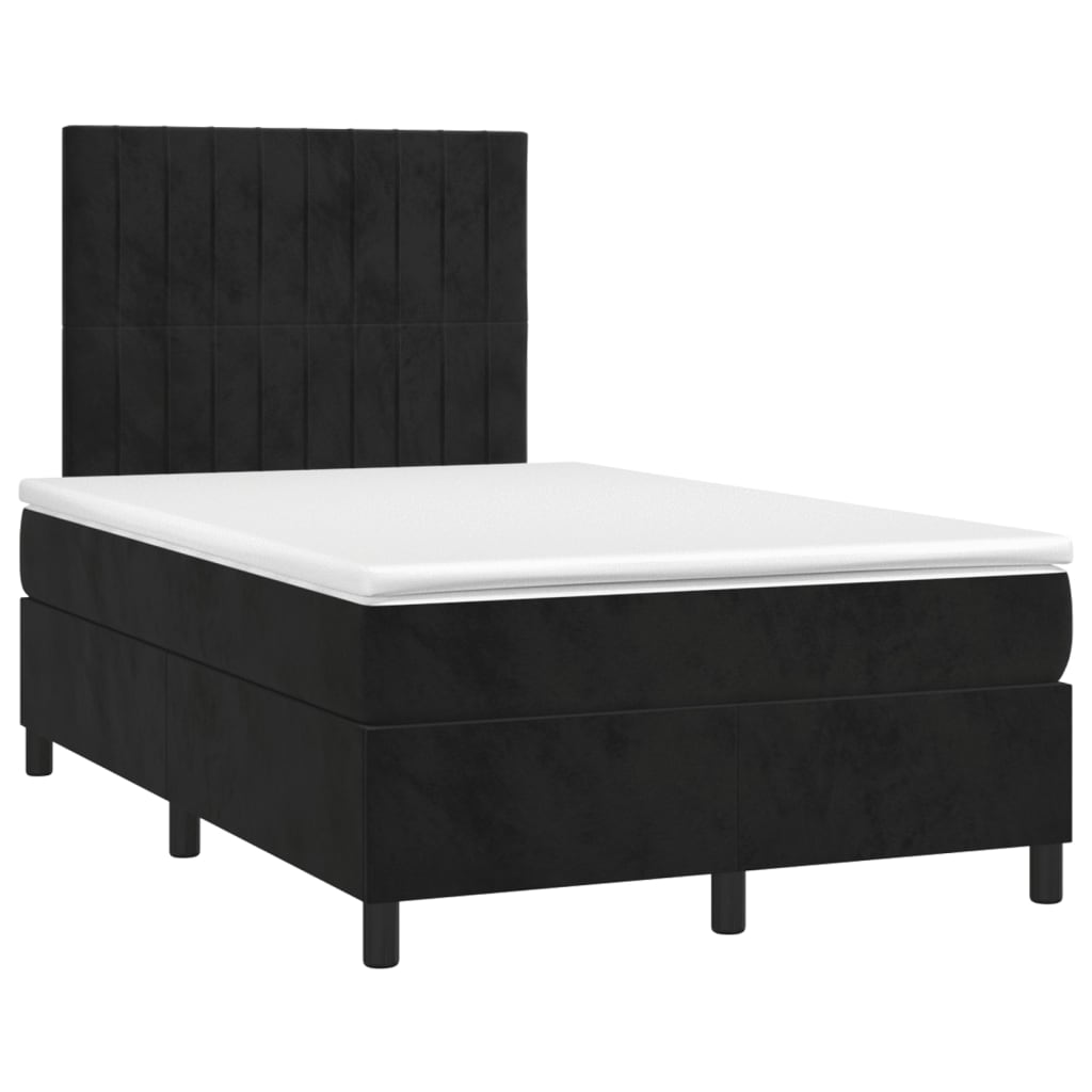 Vidaxl Letto Continentale Con Materasso, Nero, 120X200 Cm, Velluto