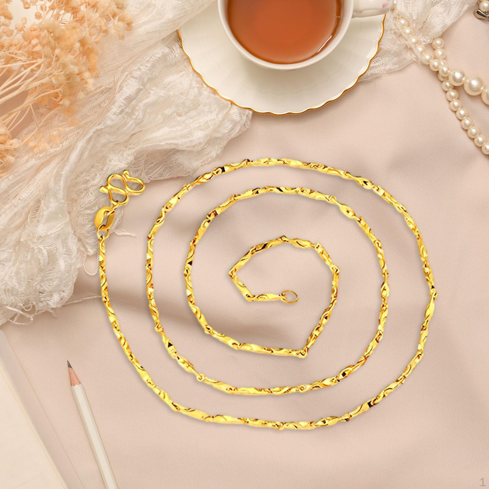 

Gold Chain Choker Necklace, Plating Dainty Long Necklace Delicate Fashion Style C
