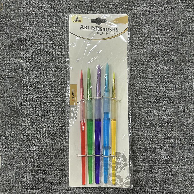 

Набор кистей Boyi Xuan из 5 штук с деревянными ручками и нейлоновым ворсом для гуаши, акрила и масляной живописи Five pieces