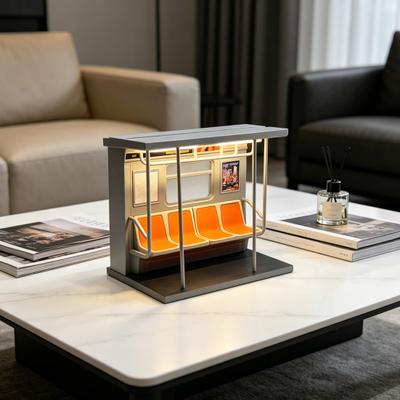 NYC Metro Train Lamp Decorative Underground Train Night Light Warm Glow Desktop Lamp for Kids Bedroom Ambient Lighting