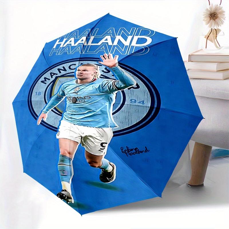 Footballer, Haaland Automatic Opening and Closing Umbrella, Compact Travel Umbrella, Lightweight and Portable, Suitable for Beach Commuting