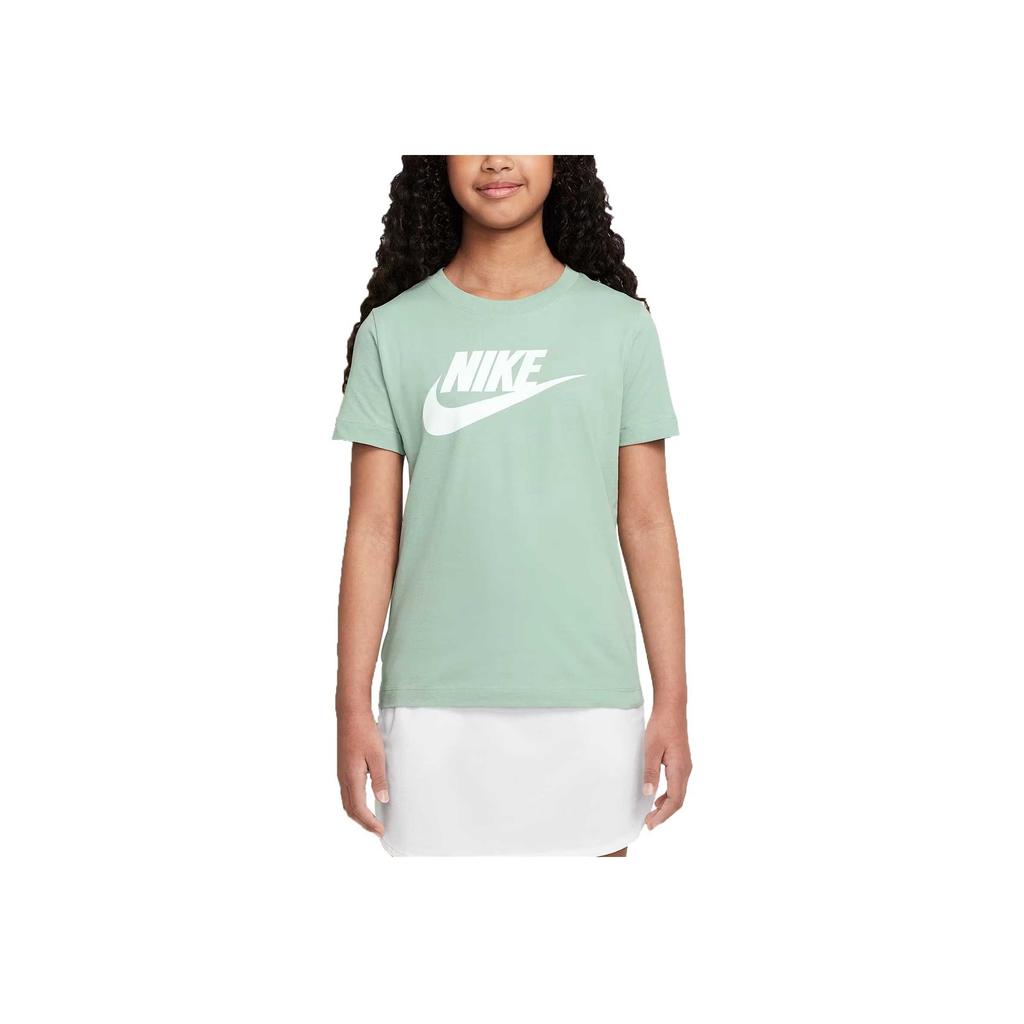 Nike Sportswear T-Shirt Comfortable Fashion Simple Versatile Short Sleeve Kids Tops Green FZ5178-037