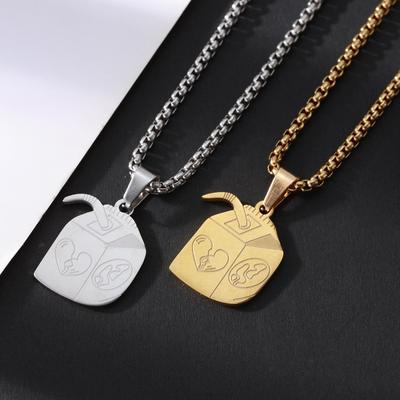 Hip-hop Style Pendant Necklace Corrosion Cute Bear Drink Box Corrosion Valentine's Day Gift