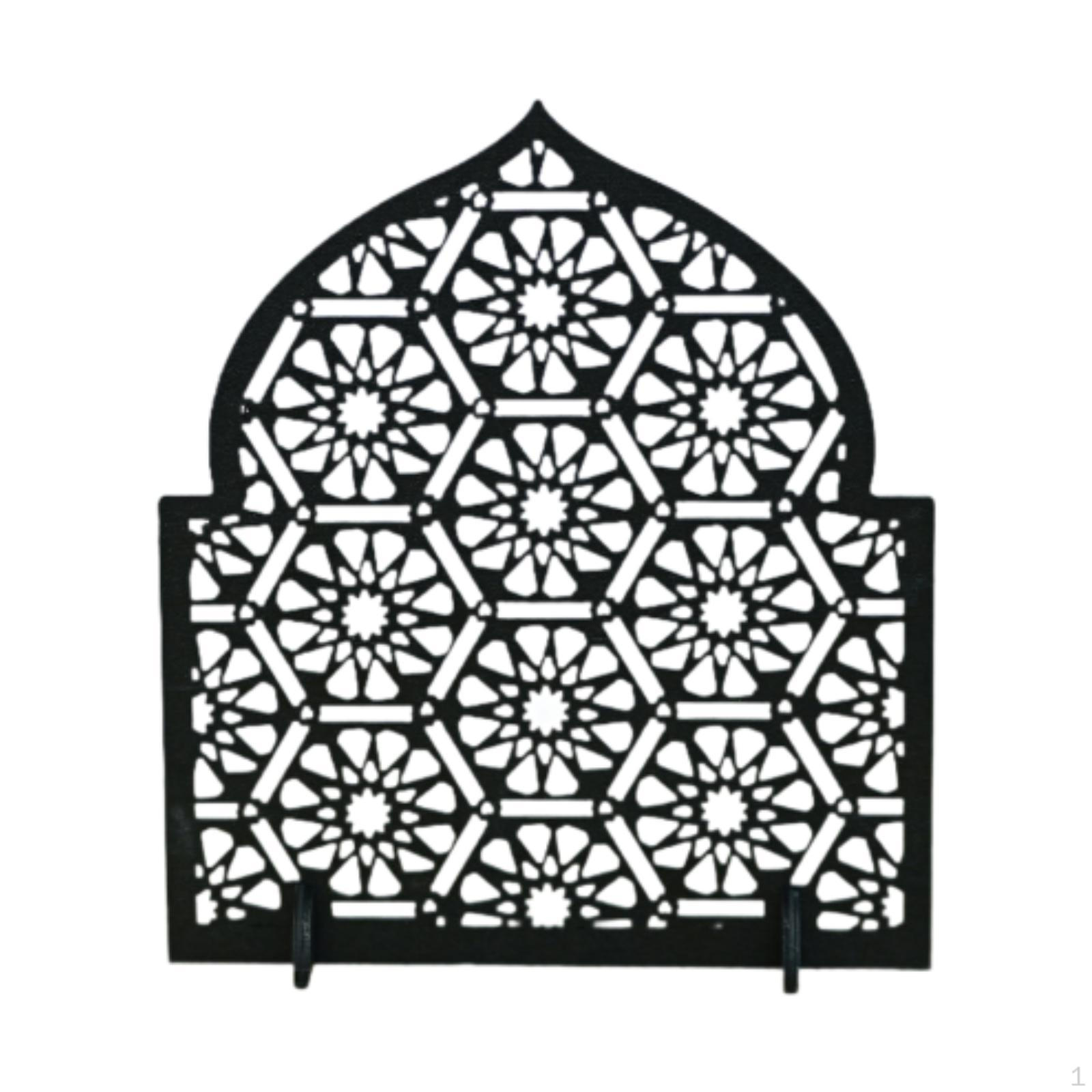 

Деревянная полка для украшения Рамадана, фигурка, исламский знак на стол Ид Мубарак Карим Black 22x5x25cm