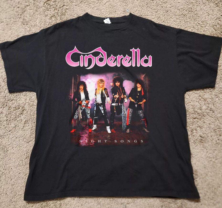 Cinderella rock band unisex classic black t-shirt QT6497 XXXL