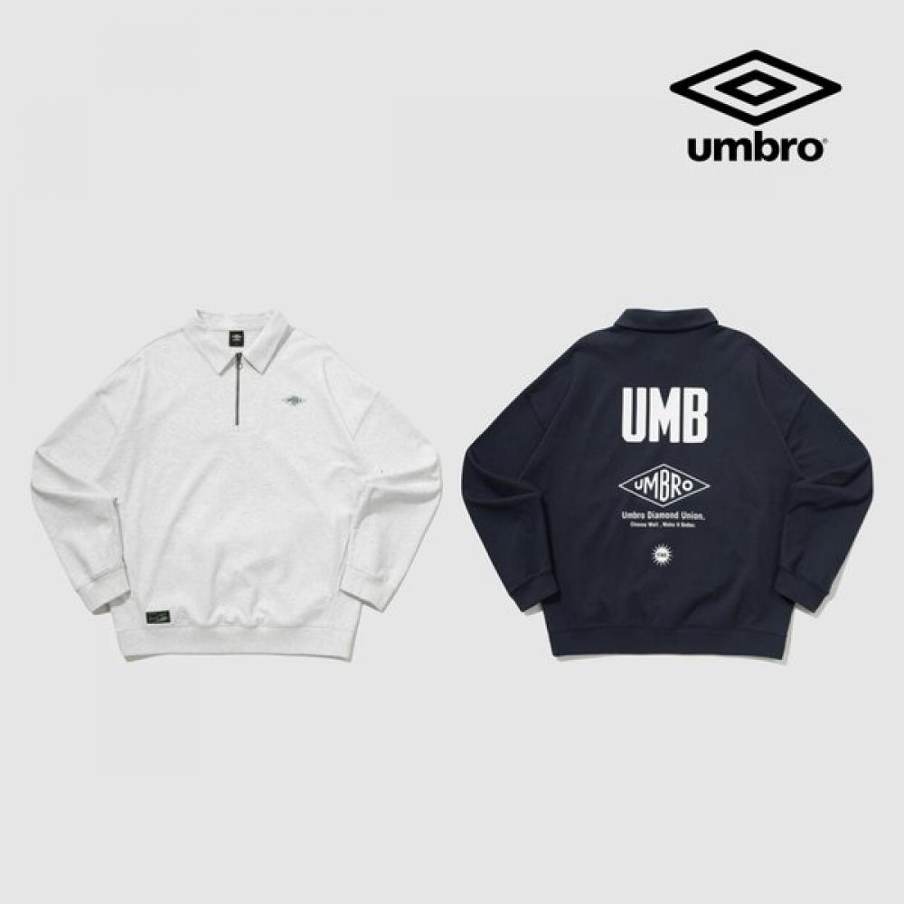 Umbro Wayfinder Graphic Half Zip Sweatshirt Uq121cfs12 white melange/100