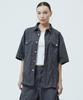 MAHAGRID Nylon Trucker Half Shirt Charcoal(Mg2Gmmw341A)