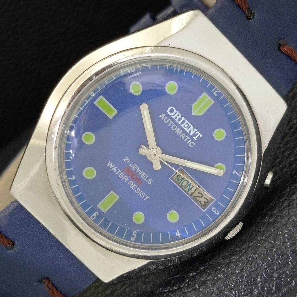 

ВИНТАЖНЫЕ МУЖСКИЕ ЧАСЫ ORIENT AUTOMATIC 46941 ЯПОНИЯ С СИНИМ ЦИФЕРБЛАТОМ a700667-5 R204-a700667