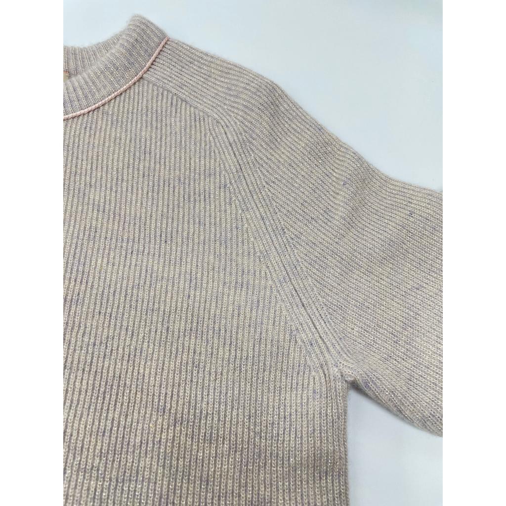 BACCA 24th Year 35-02-44-02702 Lame Wool Basic Pullover Knit Tops S beigeUsed