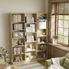 Bookshelf, 6-Tier, 17 Compartments, Adjustable Shelves, 149 x 23.6 x 188 cm, Oak