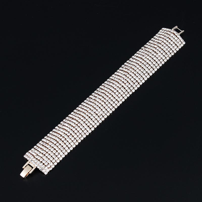 Fashion Women Rhinestone 11 Row Bracelet Fashion Adjustable Bangles Jewelry Nice Bracelet Gift Party Jewelry
