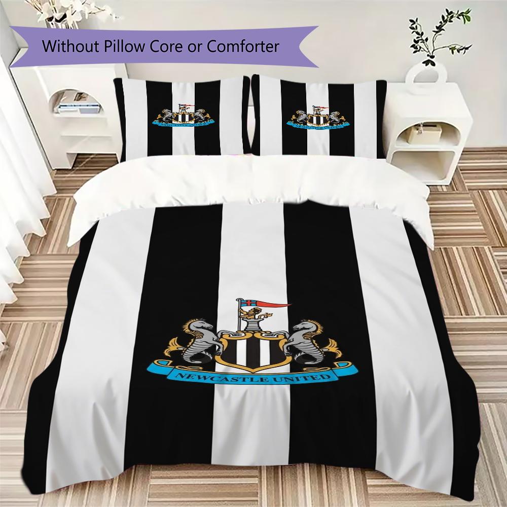 Newcastle United FC Rašto Patalynės Komplektas Antklodės Užvalkalas Pagalvės Užvalkalas Namų Dekoras Gimtadienio Dovana (1 * užvalkalas antklodei + 2 * užvalkalas pagalvei be užpildo)