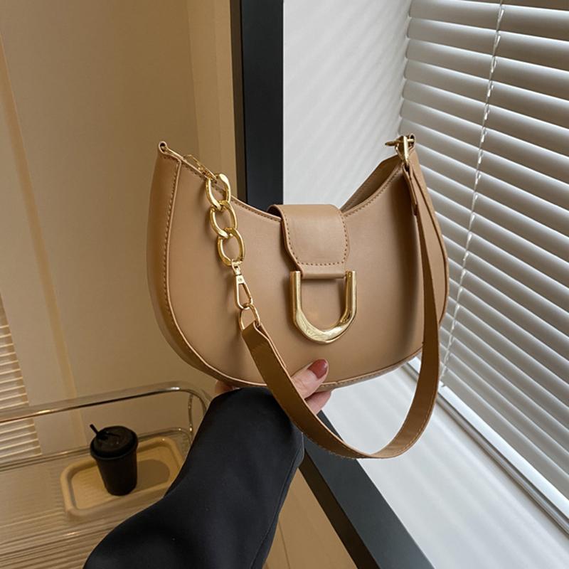 Women PU Leather Fashion Designer Crossbody Bags Travel Shoulder Bags Half Crescent Handbags Purse Ladies Underarm Bags CLE