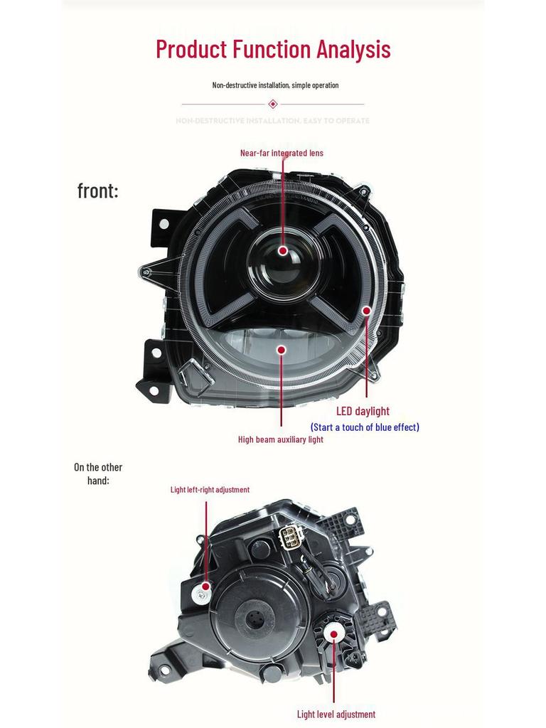 LED Daytime Running Light Headlight Assembly for 2019 Suzuki Jimny