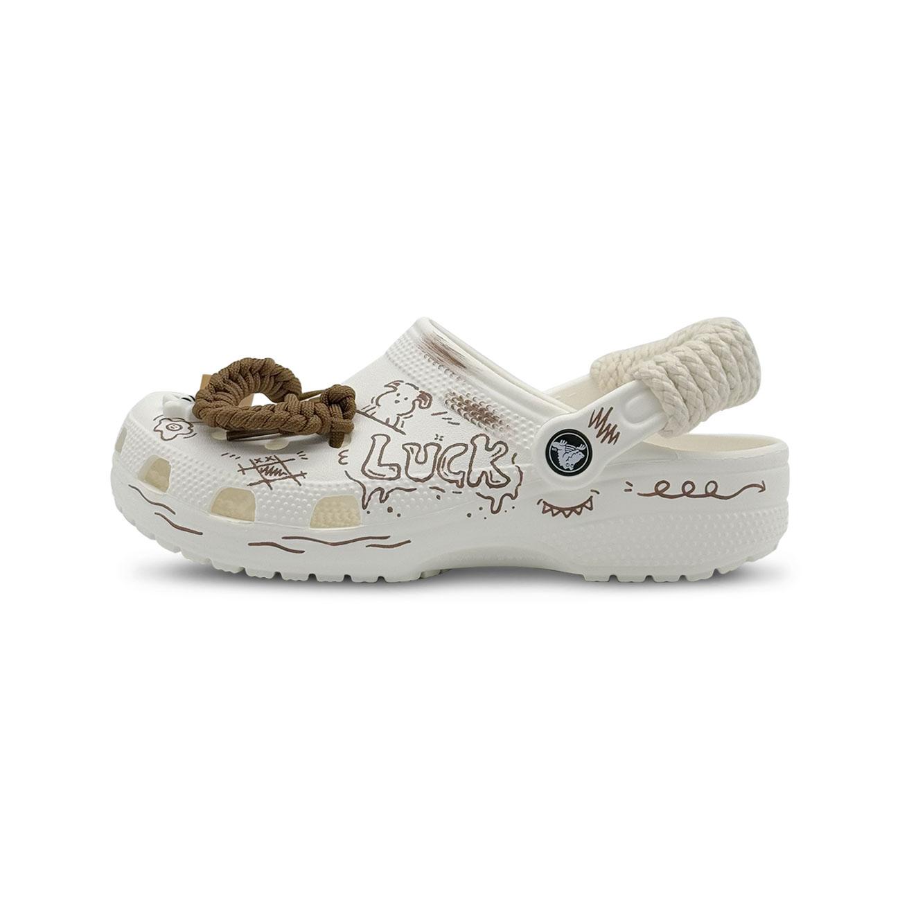 

Crocs Classic clog EVA Hand-Painted Street Cute Stylish Versatile Casual Hole Shoes Unisex White 38-39 белый