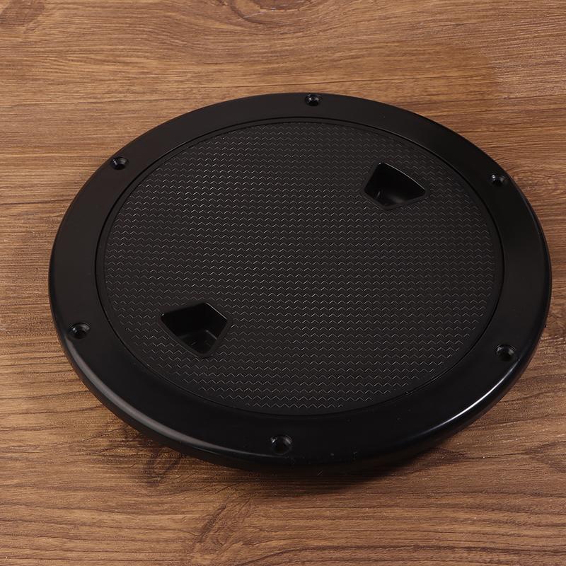 4/6/8In Abs Plastic White Black Round Deck Inspection Plate Hatch Cover Deck Plate Non Slip Detachable For Marine Rv Yacht Boat