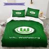 VfL Wolfsburg Pattern Bedding Set Quilt Cover Pillowcase Home Decor Gift (1 * duvet cover + 2 * pillowcase, without core)