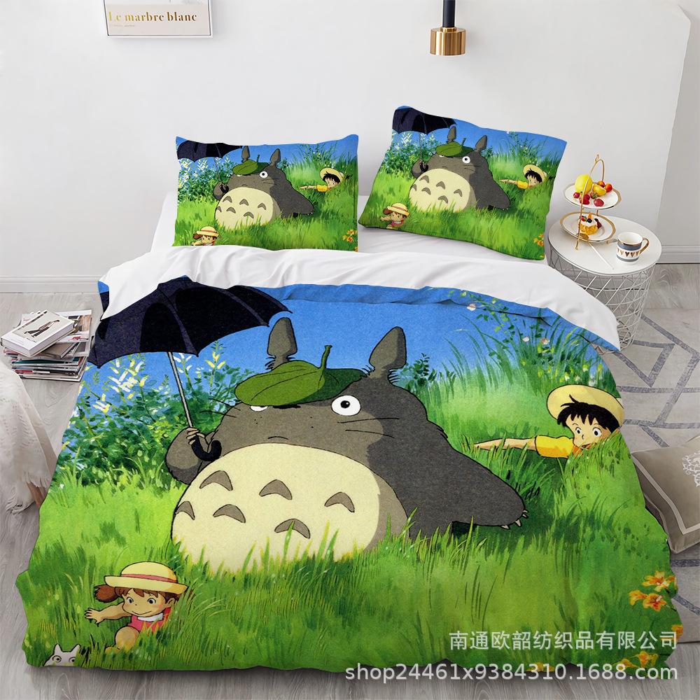 3D Digital Printing Cartoon Animation Chinchilla Bedding Three-Piece Set, Quilt Cover Pillowcase Four-Piece Set