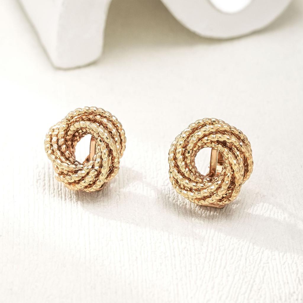 Special Jewelry Earrings, Creative Metal Element Circle Multi-Layer Knotted Earrings