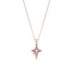 18k Rose Gold Finish Metal Alloy and Ruby Cubic Zirconia Necklace - Kailial