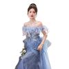 Banquet Evening Dress 1011 New Summer Dignified Atmosphere Dignified Elegant Host Starry Sky Thin Shoulder Dress