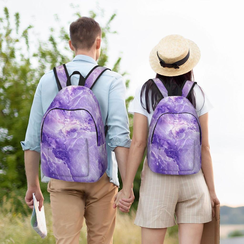 MARBLE - PURPLE Backpack Hot Sale Daypack Large Capacity Boys Girls BookBag School Bag Shoulder Bags for Men Women