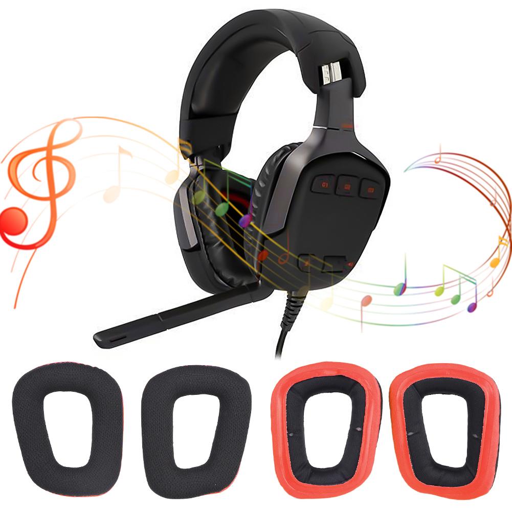 1 Pair Replacement Ear Cushion Protein Leather/Mesh Fabric Headset Ear Cushions Ear Cups Cover for Logitech G331 G231 G431 G432