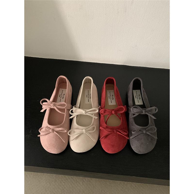 Evening wind shoes flat shoes ballet shoes French bow Mary Jane shoes early spring women's shoes with skirts soft-soled single shoes