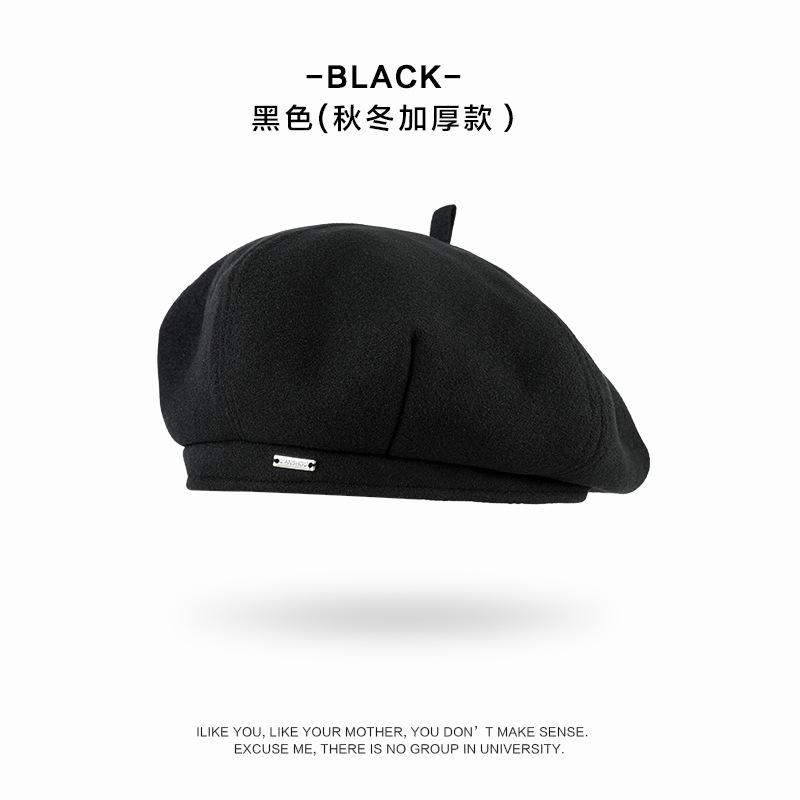 

Восьмиугольный берет женская осенне-зимняя шляпа показывает маленькое лицо, шерстяной большой обхват головы, шляпа художника женская с ощущением высокого класса Adjustable