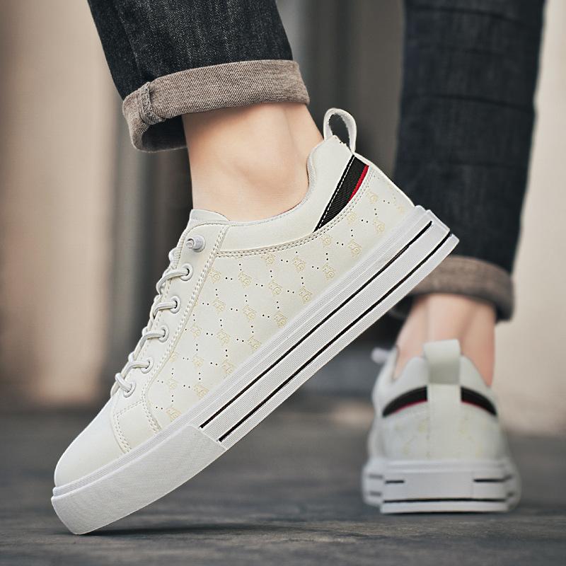 

Spring board shoes flat comfortable simple wear-resistant trend casual shoes student outdoor soft sole Internet celebrity street shot men s shoes 39 белый