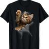 Liebliches Kätzchen Rissige Wand T-Shirt Katzen T-Shirt Geschenke T-Shirt