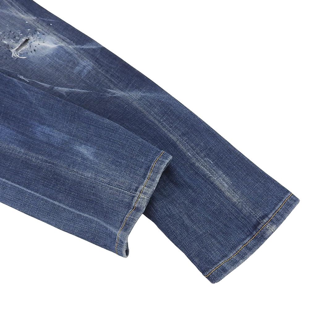 Dsquared2 SEXY TWIST JEAN Distressed Denim Pants, Men's, Indigo, Size 44, 74LB008930342 Bottoms 44 IndigoUsed