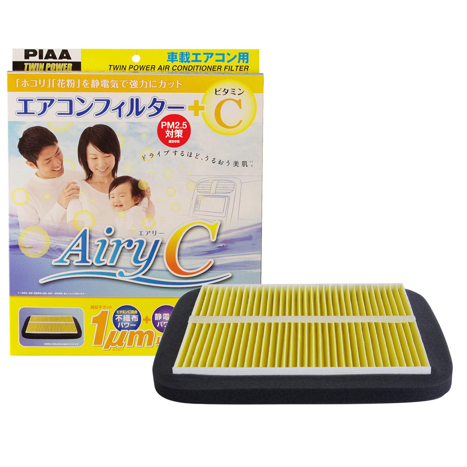 

PIAA Airy C Специальный электростатический фильтр для автомобильного кондиционера из нетканого материала Увлажняет Снижает УФ Блокирует Пыль и Сменный фильтр с и