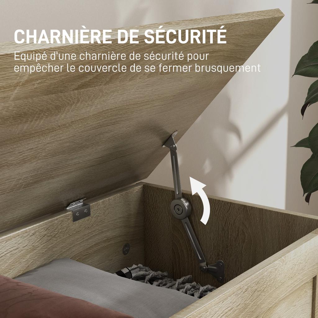 Storage Chest Toy Box With Safety Hinge For Living Room Wooden 80 X 40 X 45 Cm Natural Wood