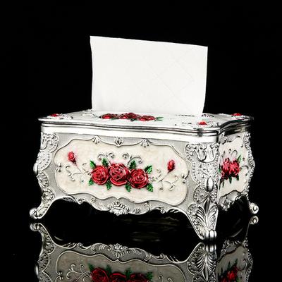 Yousheng Europäische Taschentuchbox, große Kapazität, leicht zugänglicher Taschentuchbox-Abdeckung, Serviettenhalter aus Acrylpapier, luxuriöse Heimdekoration