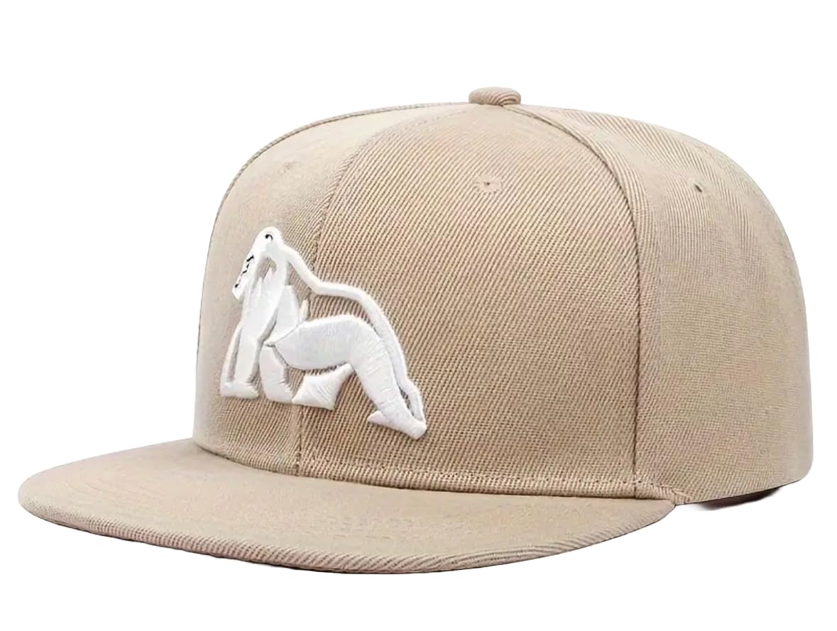 

Sproutsy Men s Snapback Flat Cap, Street Style, Animal Gorilla Design (Beige)