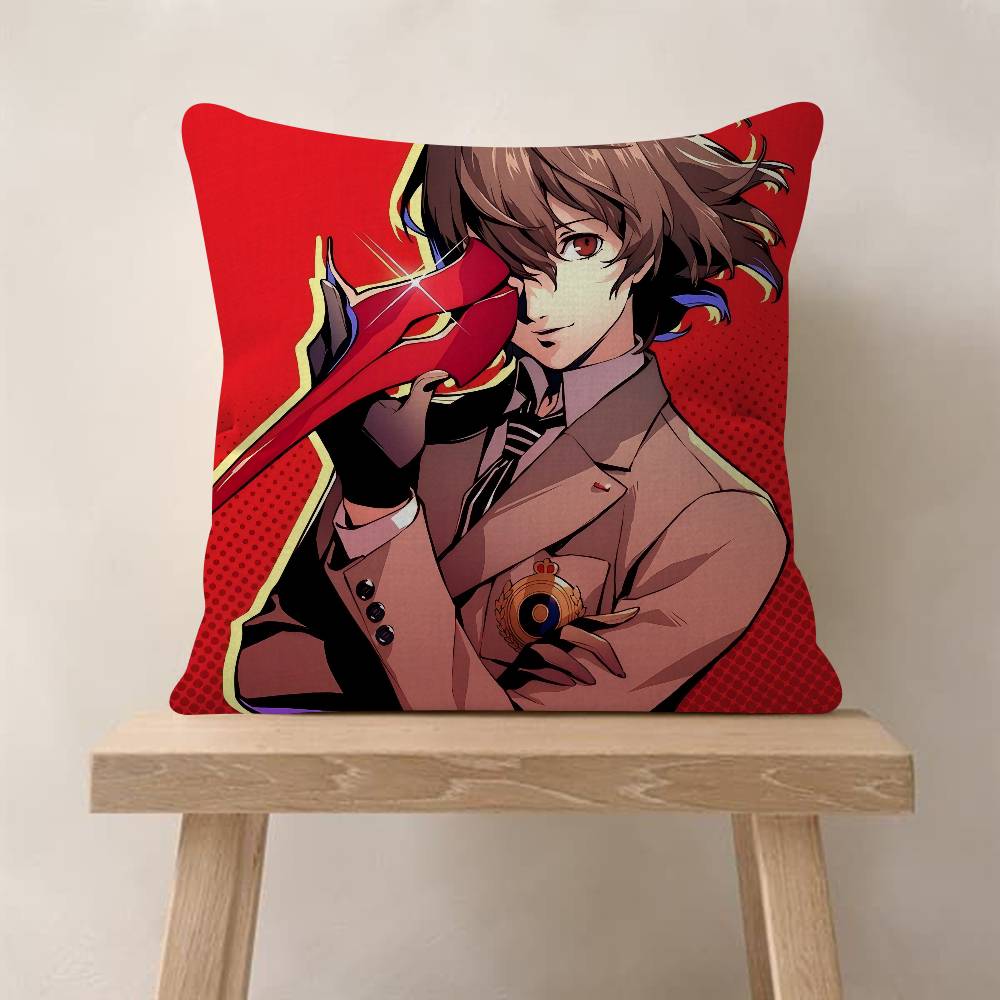 Game P-Persona 5 Cushion Cover Pillow Cover Decor Pillowcase Printed Cushion Case For Couch